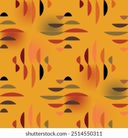 Image presents an intricate geometric pattern with a harmonious blend of autumnal shades. Geometric Harmony in Autumn Hues.