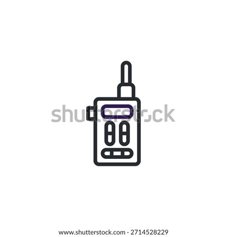 The image presents a minimalist representation of a handheld radio communication device. The stark contrast and clean lines emphasize modern wireless connectivity. It evokes ease of interaction and