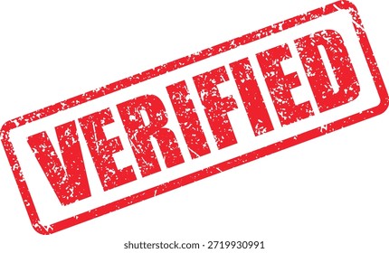 Imagen presenta un sello rojo VERIFICADO con un efecto grunge, que indica Aprobación o autenticación. Los Elementos de diseño garantizan la versatilidad en diversas aplicaciones.