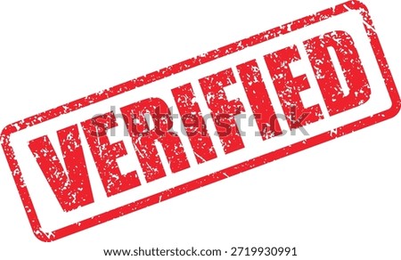 Image presents a red VERIFIED stamp with a grunge effect, indicating approval or authentication. The design elements ensure versatility across diverse applications.