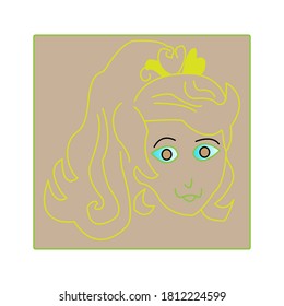 Image of princess king icon vector design illustration background