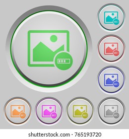 Image processing color icons on sunk push buttons