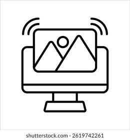 Icono de esquema de procesamiento de Imagen. Ilustración vectorial Simple Sobre Fondo Blanco