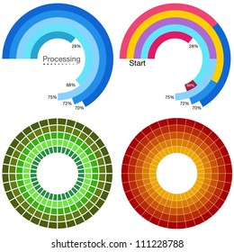 An image of a processing wheel chart set.