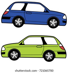 Imagen de una vista de perfil de Compact Cartoon Car.