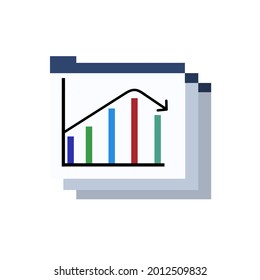 image of profit graph on a white background, vector illustration