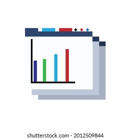 imagen del gráfico de beneficios sobre fondo blanco, ilustración vectorial