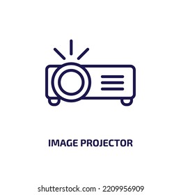 image projector icon from cinema collection. Thin linear image projector, projector, tv outline icon isolated on white background. Line vector image projector sign, symbol for web and mobile