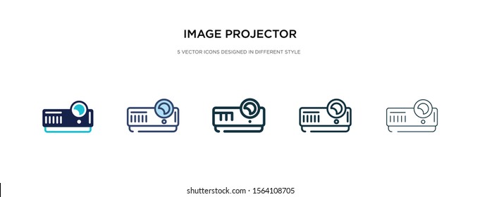 image projector icon in different style vector illustration. two colored and black image projector vector icons designed in filled, outline, line and stroke style can be used for web, mobile, ui