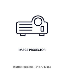 image projector outline icon.  Thin line icon from cinema collection. Editable vector isolated on white background