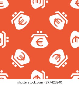 Image of purse with euro symbol, repeated on orange background