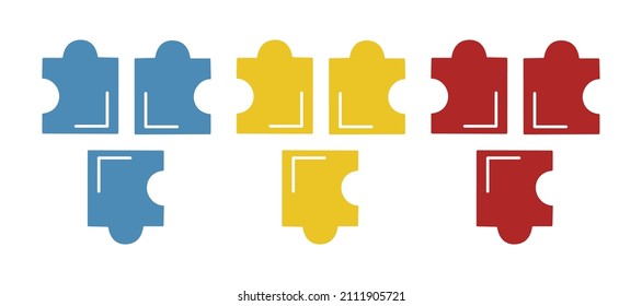 image of puzzles, assembling puzzle, vector illustration