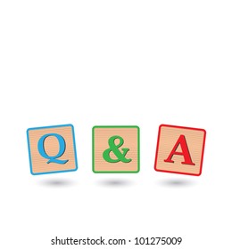 Image of Q&A blocks isolated on a white background.