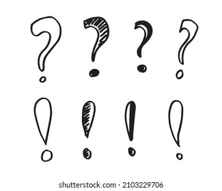 Image of question mark and exclamation mark icon on white background.