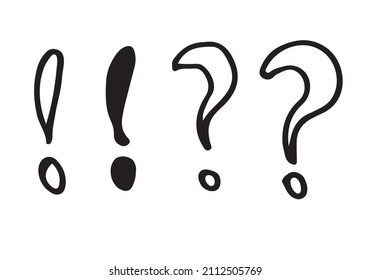 Image of question mark and exclamation mark icon on white background.