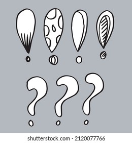 Image of question mark and exclamation mark icon on white background.