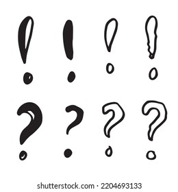 Image of question mark and exclamation mark icon on white background.