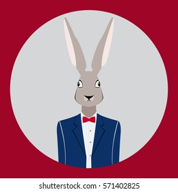 Image rabbit in a blue suit.