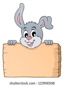 Image with rabbit theme 6 - vector illustration.