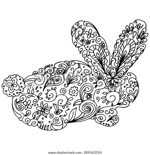 Image Rabbit Zentangle Style Stock Vector (Royalty Free) 289563314 ...