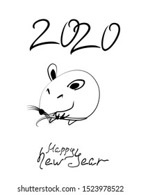 The image of the rat for the New Year, greeting card. EPS10 vector illustration. 