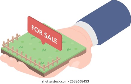 Image of a real estate agent introducing land for sale