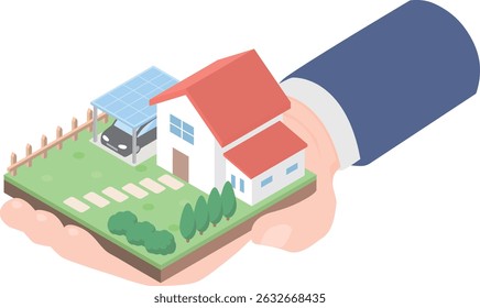 Image of a real estate agent introducing residential properties with land