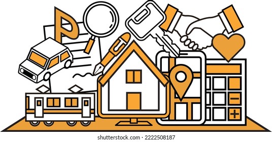 Image of real estate rental and buying and selling