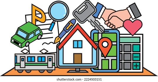 Image of real estate rental and buying and selling