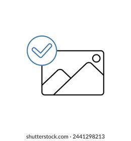 icono de línea de concepto de reconocimiento de imagen. Ilustración de elemento simple. concepto de reconocimiento de imagen diseño de símbolo de esquema.