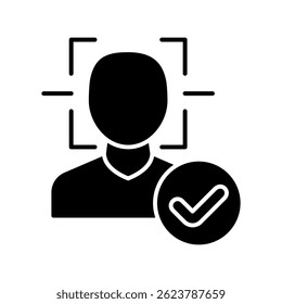 Image Recognition glyph, mini illustration icon. use for modern concept, print, UI, UX kit, web and app development. Vector EPS 10, related to artificial intelligence, technology theme