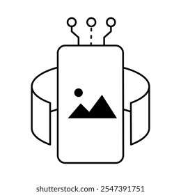Image Recognition Icon – Mobile with Picture, Representing AI Visual Analysis, Digital Media, and Content Recognition