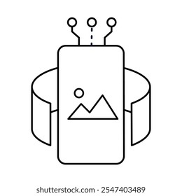 Image Recognition Icon – Mobile with Picture, Representing AI Visual Analysis, Digital Media, and Content Recognition
