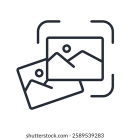 image recognition icon. vector.Editable stroke.linear style sign for use web design,logo.Symbol illustration.