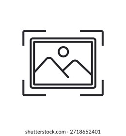 Contorno de los iconos del reconocimiento de Imagen y estilo plano, fondo transparente	