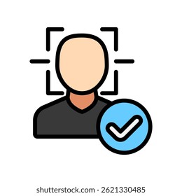 Image Recognition outline color, mini illustration icon. use for modern concept, print, UI, UX kit, web and app development. Vector EPS 10, related to artificial intelligence, technology theme