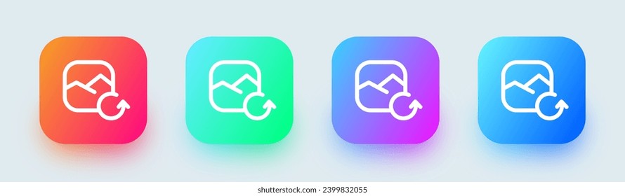 Image recovery line icon in square gradient colors. Repair signs vector illustration.