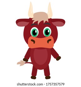 Image of a red bull on a white background. Vector image, eps 10