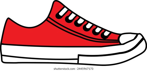 image of red casual shoes