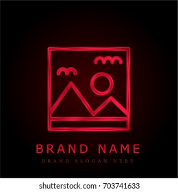 Image red chromium metallic logo