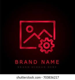 Image red chromium metallic logo