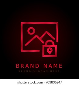 Image red chromium metallic logo