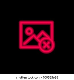 Image red glowing neon ui ux icon. Glowing sign logo vector