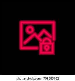Image red glowing neon ui ux icon. Glowing sign logo vector