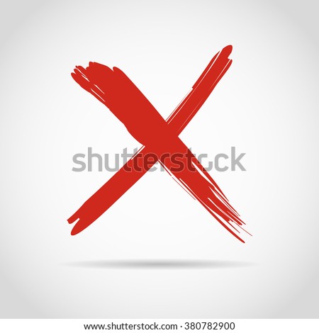 An image of a red grunge x