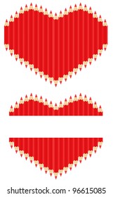 ?ector image of red pencils in form of heart