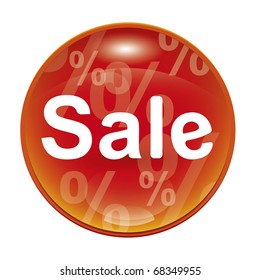 An image of a red sale icon