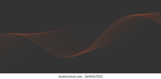 Bild von roten wellenförmigen Linien auf schwarzem Hintergrund, das ist ein digitaler Graph von Wellen oder Signalen. Die Linien sind gekrümmt und verlaufen regelmäßig und kontinuierlich.