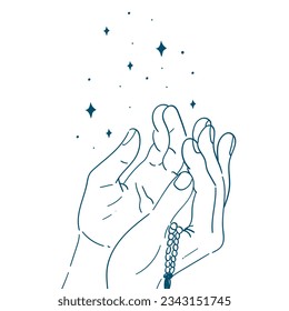 The image reflects the power of faith and the sincerity of supplication. 