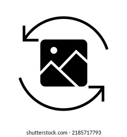 icono de refresco de imagen o logotipo símbolo de signo aislado ilustración vectorial - iconos vectoriales de estilo negro de alta calidad

